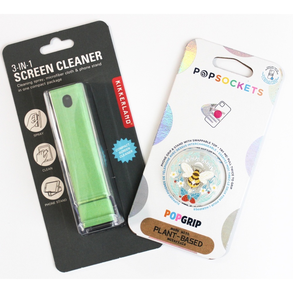 NWT PopSockets PlantCore Cell Phone Grip & Stand and 3 in 1 Screen cleaner